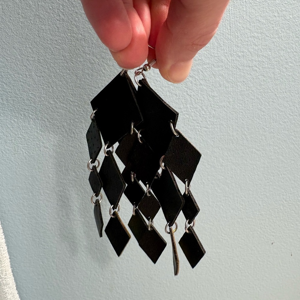 Colorful Geometric Dangle Earrings - Picture 3 of 3